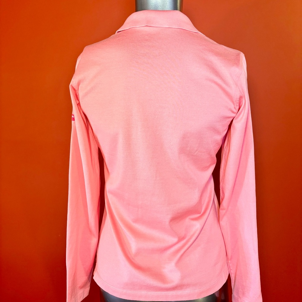 Peter Millar W’s Coral Pink Long Sleeve Polo - Picture 5 of 8